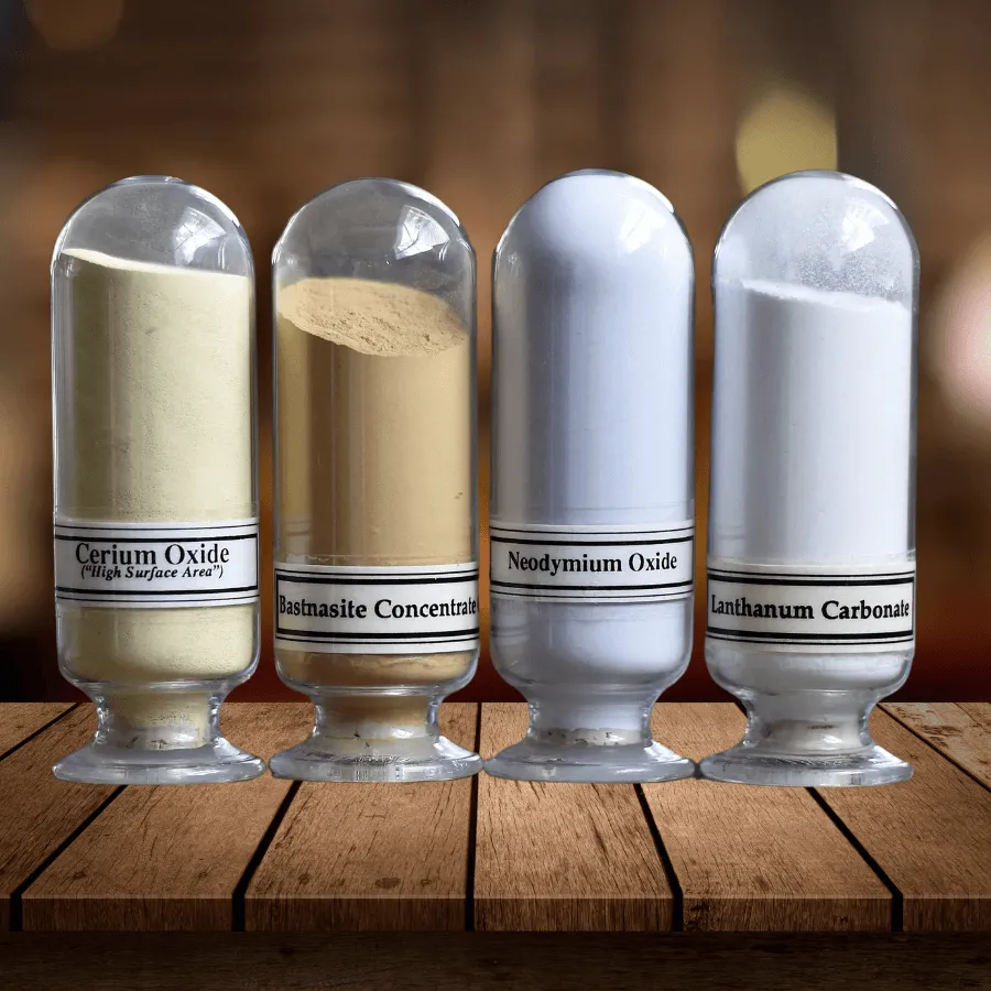 Rare-earth oxide powders in separated, refined form
