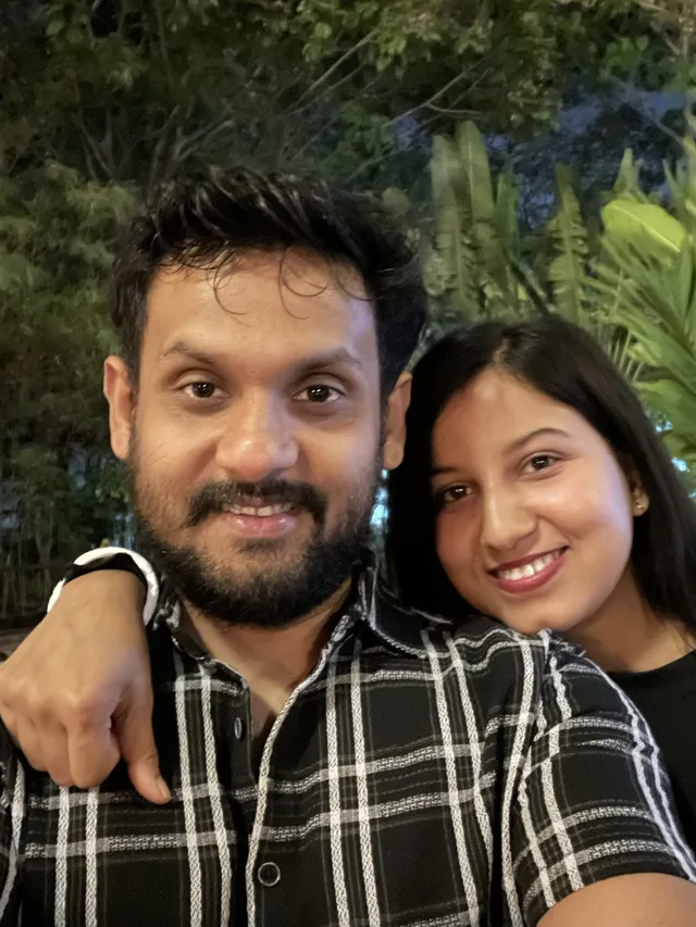 Prasenjit and his wife at an evening dinner